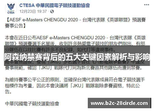 阿森纳禁赛背后的五大关键因素解析与影响 阿森纳禁赛背后的五大关键因素解析与影响